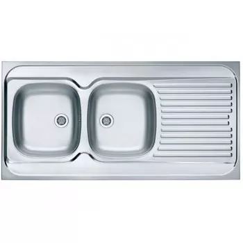 Кухонная мойка Alveus Classic 100 NAT 1200х600х160 левая, нержавеющая сталь, с сифоном (1009084)