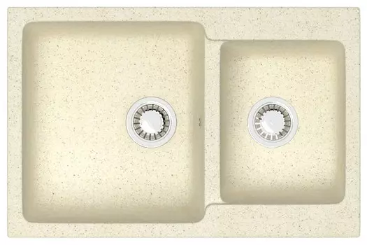 Кухонная мойка Azario Grand Бежевая (76,5х50х19) сифон+герметик (CS00079902)