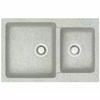 Кухонная мойка Azario Grand Светло серая (76,5х50х19) сифон+герметик (CS00079906)