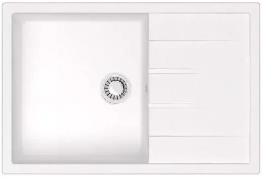 Кухонная мойка Azario Vision Белая (75x50,5x21,8) сифон+герметик (CS00078336)