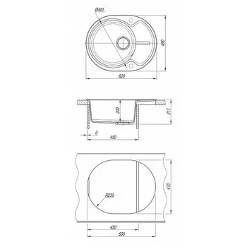Кухонная мойка Dr.Gans Берта 620 черный