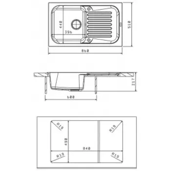 Кухонная мойка Florentina Арона 860 бежевый
