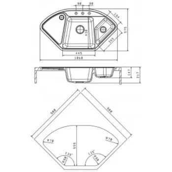 Кухонная мойка Florentina Капри антрацит
