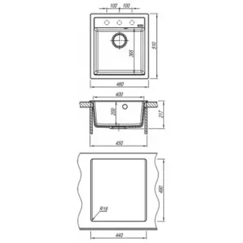 Кухонная мойка Florentina Липси 460 жасмин
