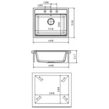 Кухонная мойка Florentina Липси 600 коричневый