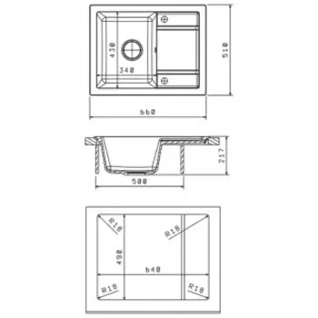 Кухонная мойка Florentina Липси 660 черный