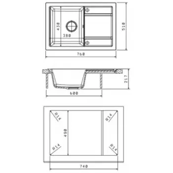 Кухонная мойка Florentina Липси 760 жасмин