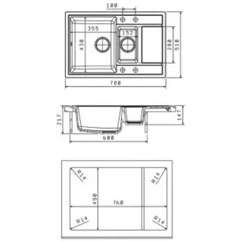 Кухонная мойка Florentina Липси 780K песочный