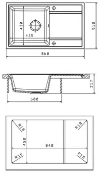 Кухонная мойка Florentina Липси 860 песочный