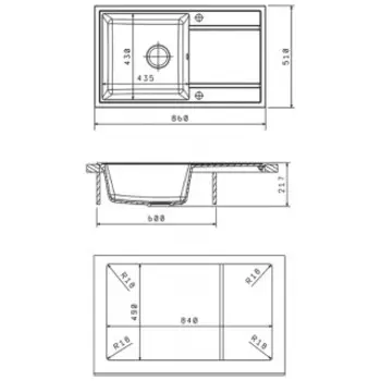 Кухонная мойка Florentina Липси 860 шампань