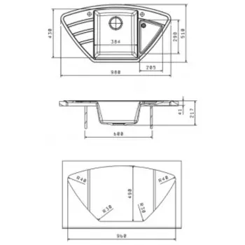 Кухонная мойка Florentina Липси 980C бежевый
