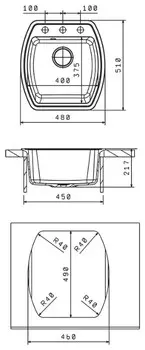 Кухонная мойка Florentina Нире 480 песочный