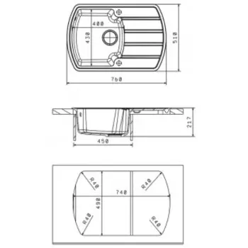 Кухонная мойка Florentina Нире 760 бежевый