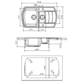Кухонная мойка Florentina Нире 860K шампань