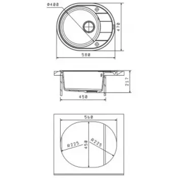 Кухонная мойка Florentina Родос 580 жасмин
