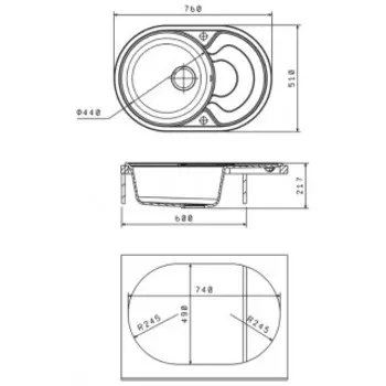 Кухонная мойка Florentina Родос 760 грей