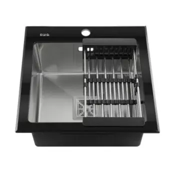 Кухонная мойка Frank PROFI 9501 Нержавеющая сталь/Черное стекло