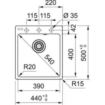 Кухонная мойка Franke CNG 610/210-39 черный матовый (114.0639.656)