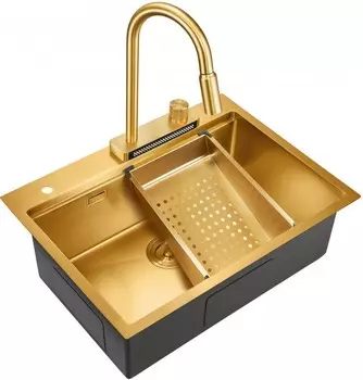 Кухонная мойка Milacio Denia 68 Steel золото (MC.77418)