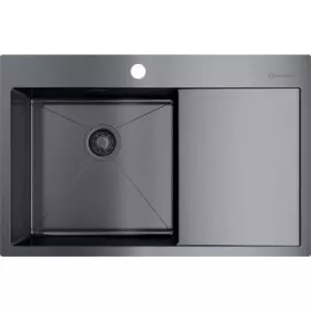 Кухонная мойка Omoikiri Akisame 78-GM-L вороненая сталь
