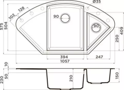 Кухонная мойка Omoikiri Sakaime 105C-GR leningrad grey