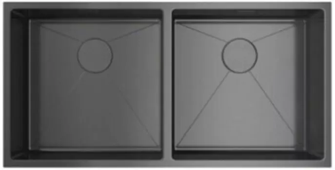 Кухонная мойка Omoikiri Taki 86-2-U/IF-GM нерж.сталь/вороненая сталь