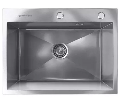 Кухонная мойка Ulgran Steel US 600-001 брашированная сталь