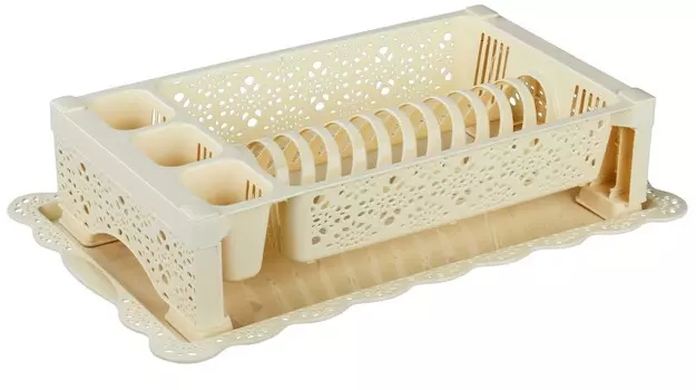 Кухонная принадлежность Альтернатива Кружево бежевый (M6284) Сушилка для посуды