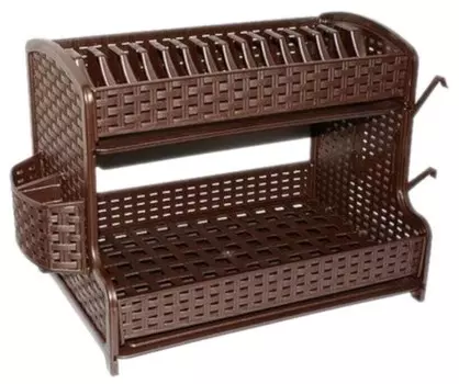 Кухонная принадлежность Violet Ротанг 2-х ярусная коричневый (270201) Сушилка для посуды