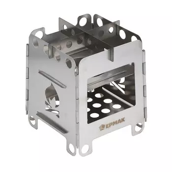 Мангал Ермак 13х13х16,5см нерж.сталь (116-003) Печь щепочница