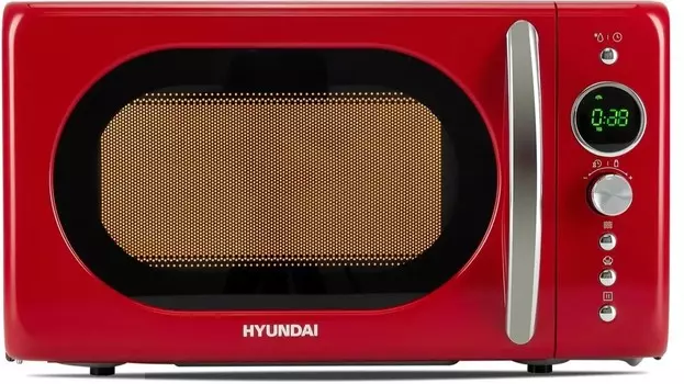 Микроволновая печь HYUNDAI HYM-D3037 красный/серебристый