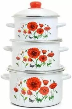 Набор посуды Эстет ЭТ-75001 Красные маки