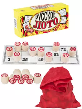 Настольная игра Рыжий Кот Русское лото (деревянные бочонки) (ИН-4077)