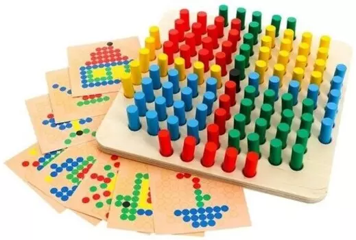 Обучающая игрушка Десятое королевство Веселые столбики Мозаика деревянная 101 эл (02993)