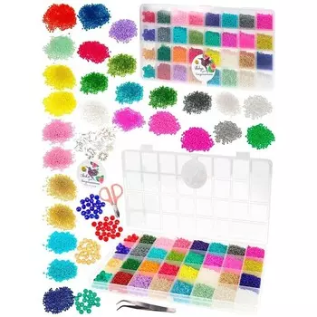 Обучающая игрушка Рыжий Кот БИС-2604 Набор для бисероплетения (26х13,5х2,3см, 32 вида бисера, в боксе) (ПП-00205527)