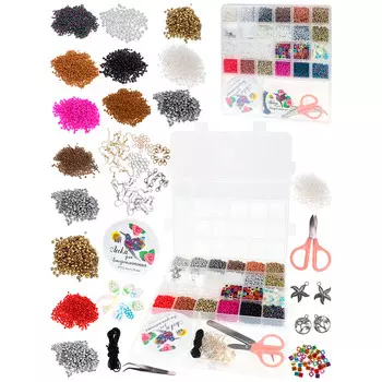 Обучающая игрушка Рыжий Кот БИС-2611 Набор для бисероплетения (20х19х1,9см, 22 вида бисера, в боксе) (ПП-00205547)