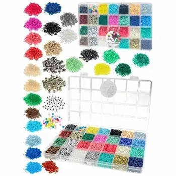 Обучающая игрушка Рыжий Кот БИС-2613 Набор для бисероплетения (22,3х13,5х2,1см, 28 цветов бисера, в боксе) (ПП-00205554)