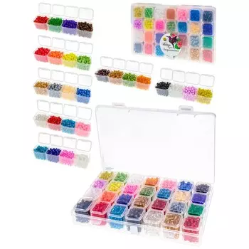 Обучающая игрушка Рыжий Кот БИС-2616 Набор для бисероплетения (22,3х13,5х2,1см, 28 цветов бисера, в боксе) (ПП-00205564)