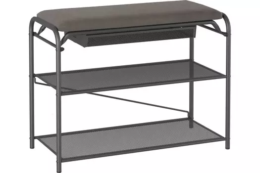 Обувница ЗМИ Гранада 23В_НБК с сиденьем и ящиком, ткань нубук, графит (ПДОГ23ВНБК ГР)