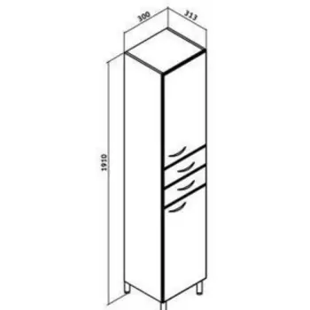 Пенал Runo 30 левый, белый (00000000123/Вн П14 RUNO)