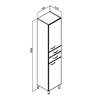 Пенал Runo 35 левый, белый (Вн П18 RUNO)