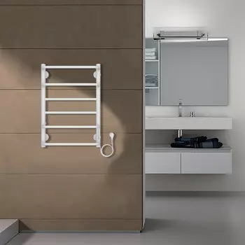 Полотенцесушитель электрический Azario MILAN 400/600 6 секций, диммер справа, белый (AZ90846W)