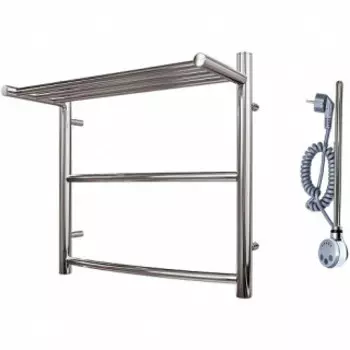 Полотенцесушитель электрический Point PN04155PE П2 500x500 с полкой левый/правый, хром