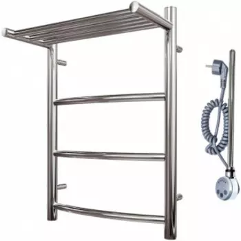 Полотенцесушитель электрический Point PN04156PE П3 500x600 с полкой левый/правый, хром