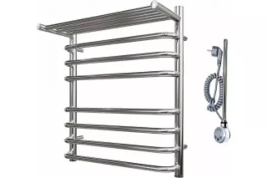 Полотенцесушитель электрический Point PN09156SPE П7 500x600 с полкой левый/правый, хром