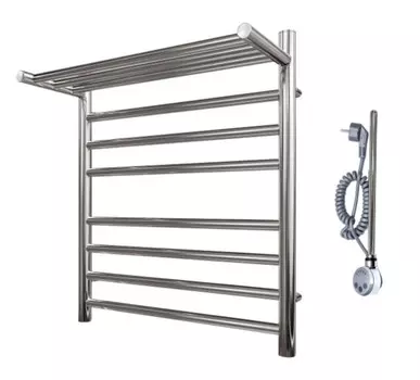 Полотенцесушитель электрический Point PN10156SPE П7 500x600 с полкой левый/правый, хром