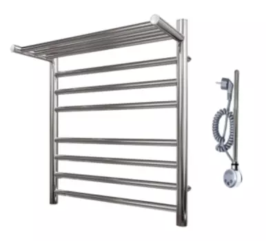 Полотенцесушитель электрический Point PN10156SPE П7 500x600 с полкой левый/правый, хром