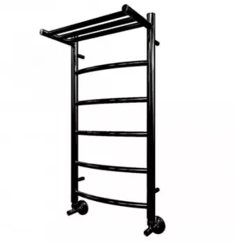 Полотенцесушитель водяной Point Афина PN04158PB П5 500x800 с полкой, черный