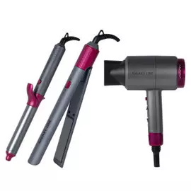 Прибор для укладки волос Galaxy GL 4722 серый металлик/фуксия