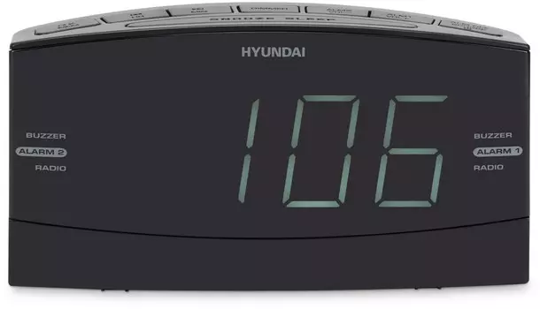 Радиочасы Hyundai H-RCL238 черный/белый